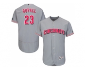 Men Cincinnati Reds #23 Adam Duvall Grey Flexbase Authentic Collection Stitched MLB Jersey