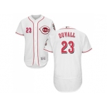 Men Cincinnati Reds #23 Adam Duvall White Flexbase Authentic Collection Stitched MLB Jersey