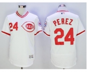 Men Cincinnati Reds #24 Tony Perez Majestic white Flexbase Authentic Cooperstown Player Jersey