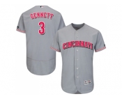 Men Cincinnati Reds #3 Scooter Gennett Grey Flexbase Authentic Collection Stitched MLB Jersey