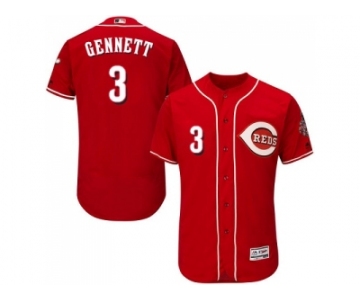 Men Cincinnati Reds #3 Scooter Gennett Red Flexbase Authentic Collection Stitched MLB Jersey