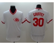 Men Cincinnati Reds #30 Ken Griffey Jr Majestic white Flexbase Authentic Collection Player Jersey