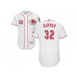 Men Cincinnati Reds #32 Matt Harvey White Flexbase Authentic Collection Stitched MLB Jersey