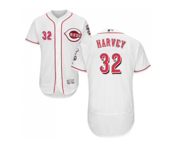 Men Cincinnati Reds #32 Matt Harvey White Flexbase Authentic Collection Stitched MLB Jersey