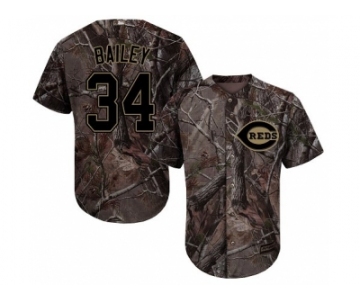 Men Cincinnati Reds #34 Homer Bailey Camo Realtree Collection Cool Base Stitched MLB Jersey