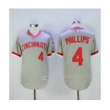 Men Cincinnati Reds #4 brandon phillips Majestic Grey Flexbase Authentic Cooperstown Player Jersey