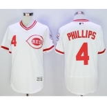 Men Cincinnati Reds #4 brandon phillips Majestic white Flexbase Authentic Cooperstown Player Jersey