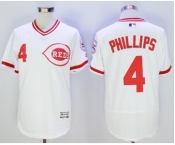 Men Cincinnati Reds #4 brandon phillips Majestic white Flexbase Authentic Cooperstown Player Jersey