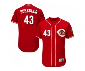 Men Cincinnati Reds #43 Scott Schebler Red Flexbase Authentic Collection Stitched MLB Jersey