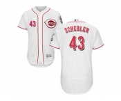 Men Cincinnati Reds #43 Scott Schebler White Flexbase Authentic Collection Stitched MLB Jersey