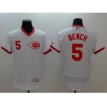 Men Cincinnati Reds #5 Johnny Bench Majestic white Flexbase Authentic Collection Player Jersey