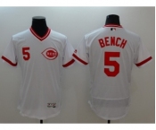 Men Cincinnati Reds #5 Johnny Bench Majestic white Flexbase Authentic Collection Player Jersey