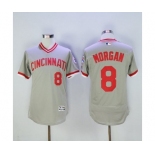 Men Cincinnati Reds #8 joe morgan Majestic Grey Flexbase Authentic Cooperstown Player Jersey