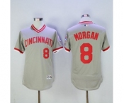 Men Cincinnati Reds #8 joe morgan Majestic Grey Flexbase Authentic Cooperstown Player Jersey