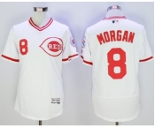 Men Cincinnati Reds #8 joe morgan Majestic white Flexbase Authentic Cooperstown Player Jersey