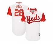 Men's 2017 Little League World Series Reds #28 Anthony DeSclafani Disco White Jersey