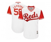 Men's 2017 Little League World Series Reds #58 Luis Castillo La Piedra White Jersey