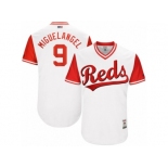 Men's 2017 Little League World Series Reds #9 Jose Peraza Miguelangel White Jersey