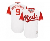 Men's 2017 Little League World Series Reds #9 Jose Peraza Miguelangel White Jersey