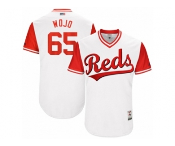 Men's 2017 Little League World Series Reds Asher Wojciechowski #65 Wojo White Jersey