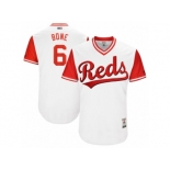 Men's 2017 Little League World Series Reds Billy Hamilton #6 Bone White Jersey