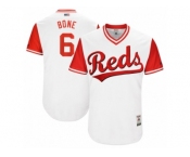 Men's 2017 Little League World Series Reds Billy Hamilton #6 Bone White Jersey