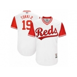 Men's 2017 Little League World Series Reds Joey Votto #19 Tokki 2 White Jersey