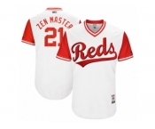 Men's 2017 Little League World Series Reds Michael Lorenzen #21 Zen Master White Jersey