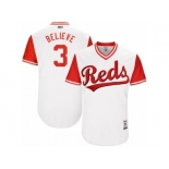 Men's 2017 Little League World Series Reds Patrick Kivlehan #3 Believe White Jersey