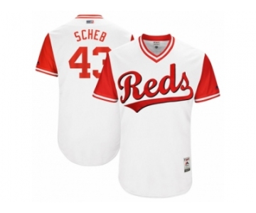 Men's 2017 Little League World Series Reds Scott Schebler #43 Scheb White Jersey