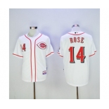 Men's Cincinnati Reds #14 Pete Rose Majestic White Home Player Authentic Jersey