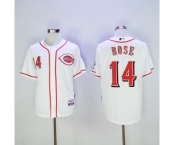 Men's Cincinnati Reds #14 Pete Rose Majestic White Home Player Authentic Jersey