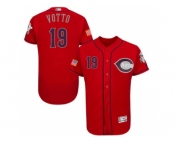 Men's Cincinnati Reds #19 Joey Votto Scarlet Stitched 2016 Fashion Stars & Stripes Flex Base Baseball Jersey