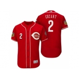 Men's Cincinnati Reds #2 Zack Cozart 2017 Spring Training Flex Base Authentic Collection Stitched Baseball Jersey