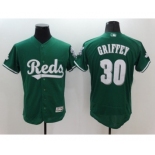 Men's Cincinnati Reds #30 Ken Griffey Majestic Green Celtic Flexbase Authentic Collection Jersey