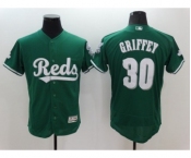 Men's Cincinnati Reds #30 Ken Griffey Majestic Green Celtic Flexbase Authentic Collection Jersey