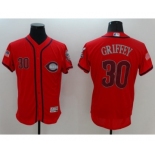 Men's Cincinnati Reds #30 Ken Griffey Majestic Scarlet Fashion Stars & Stripes Flex Base Player Jersey