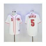 Men's Cincinnati Reds #5 Johnny Bench Majestic White Home Player Authentic Jersey