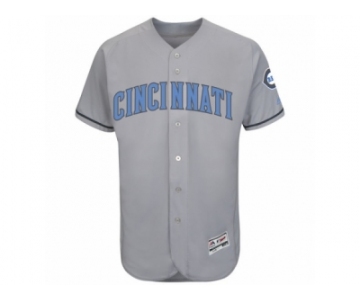 Men's Cincinnati Reds Majestic Blank Gray Fashion 2016 Father's Day Flex Base Team Jersey