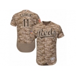 Men's Majestic Cincinnati Reds #11 Barry Larkin Camo Flexbase Authentic Collection MLB Jersey