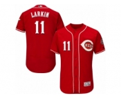 Men's Majestic Cincinnati Reds #11 Barry Larkin Red Flexbase Authentic Collection MLB Jersey