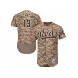 Men's Majestic Cincinnati Reds #13 Dave Concepcion Camo Flexbase Authentic Collection MLB Jersey