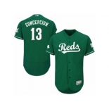 Men's Majestic Cincinnati Reds #13 Dave Concepcion Green Celtic Flexbase Authentic Collection MLB Jersey