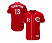 Men's Majestic Cincinnati Reds #13 Dave Concepcion Red Flexbase Authentic Collection MLB Jersey