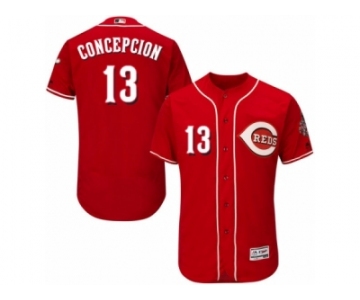 Men's Majestic Cincinnati Reds #13 Dave Concepcion Red Flexbase Authentic Collection MLB Jersey