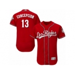 Men's Majestic Cincinnati Reds #13 Dave Concepcion Red Los Rojos Flexbase Authentic Collection MLB Jersey