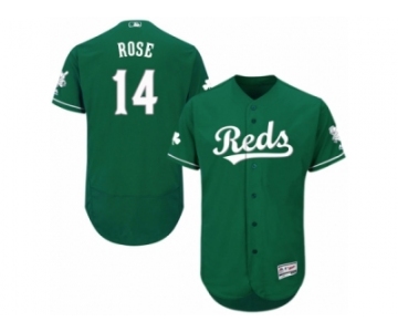 Men's Majestic Cincinnati Reds #14 Pete Rose Green Celtic Flexbase Authentic Collection MLB Jersey