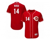 Men's Majestic Cincinnati Reds #14 Pete Rose Red Flexbase Authentic Collection MLB Jersey