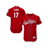 Men's Majestic Cincinnati Reds #17 Chris Sabo Red Los Rojos Flexbase Authentic Collection MLB Jersey