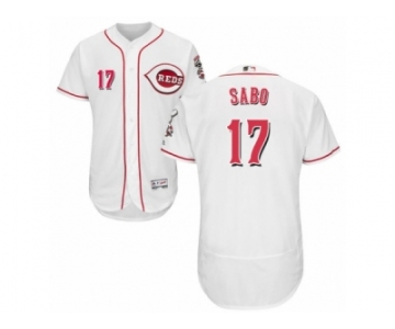 Men's Majestic Cincinnati Reds #17 Chris Sabo White Flexbase Authentic Collection MLB Jersey